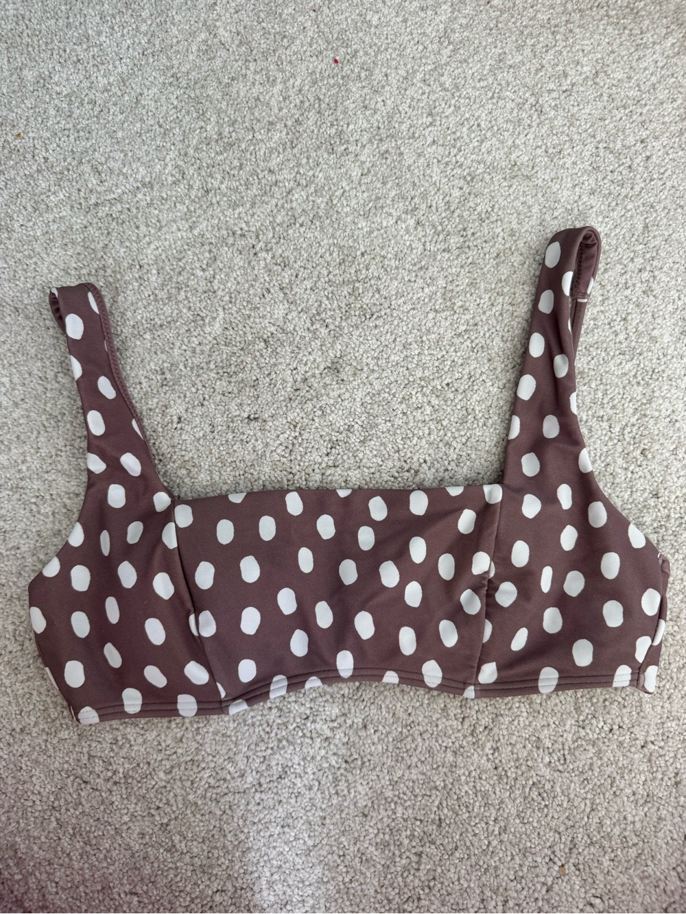 Abercrombie & Fitch brown polka dot swim top
